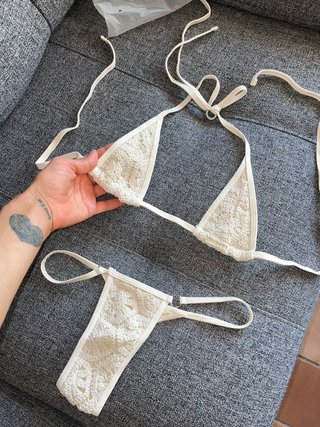 Bikini SHEIN Beige Crochet Talla Única