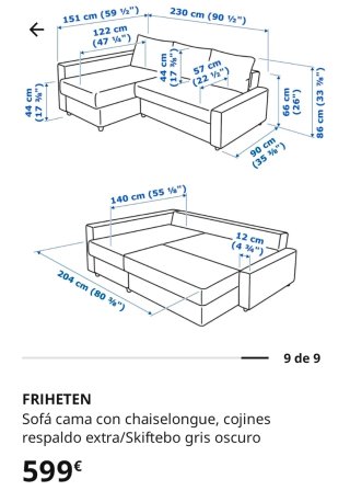 Sofá modular gris con cojines Sofá cama FRIHETEN