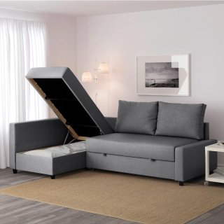 Sofá modular gris con cojines Sofá cama FRIHETEN