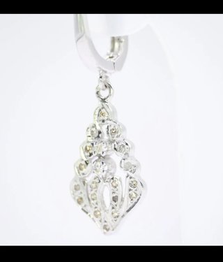 Pendientes de platino con diamantes naturales