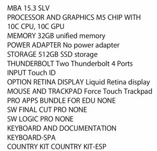 MacBook Air 15 pulgadas M5 32GB 512GB SSD