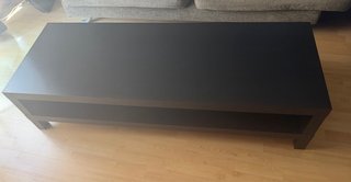 Mesa baja salón IKEA negra madera