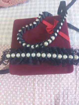 Conjunto gargantilla y brazalete perlas