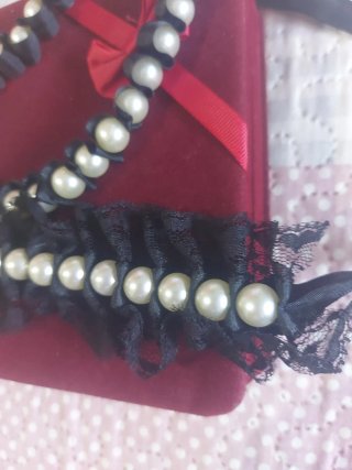 Conjunto gargantilla y brazalete perlas