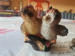 Figuras de búhos decorativos