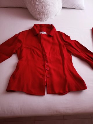 Conjunto Zara Chaqueta Lino y Falda Algodón T. L