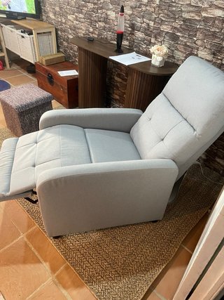 Sillón Relax Gris Tela Reclinable Manual