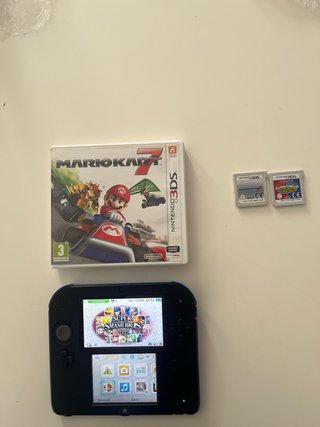 Nintendo 2DS Azul + Cargador y 3 Juegos