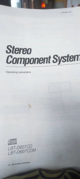 SONY LTB-D607CDM Sistema Estéreo Componente