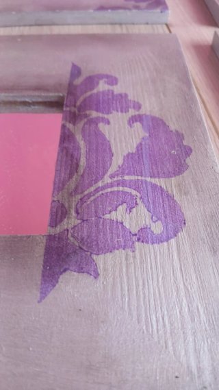 Set 4 Cuadros Espejo Decorativos Morado.