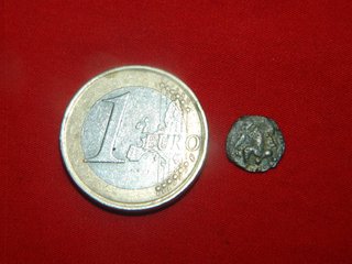 Obolo Griego 400-330 A.C Lobo en anverso plata