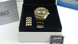 Reloj Seiko Cronógrafo Dorado y Plateado