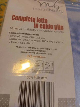 Lenzuola matrimoniali in pile