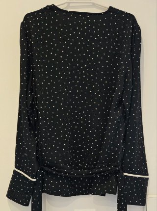 Blusa Pieces lunares negra talla L