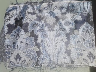 Falda de fallera panal tela azul/gris y tela