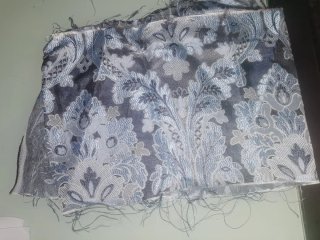 Falda de fallera panal tela azul/gris y tela