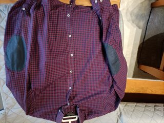 Camisa Zara cuadros granate talla Slim fit