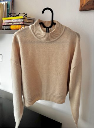 Jersey cuello alto de punto fino – como nuevo / S