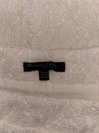 Falda Massimo Dutti Beige/Blanca Encaje