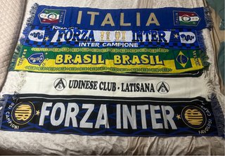 5 sciarpe calcio Italia, Inter, Brasile, Udinese