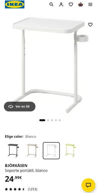 Mesa auxiliar BJORKASEN blanca
