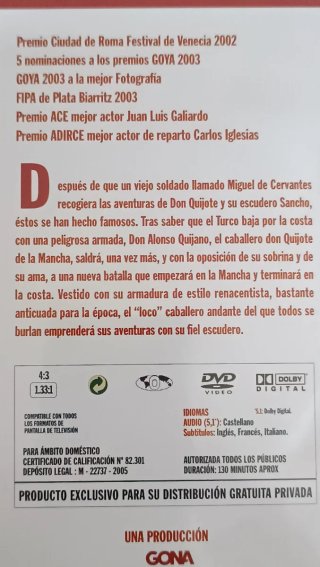 El caballero Don Quijote dvd