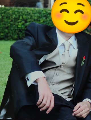 Traje de novio Caramelo negro y beige