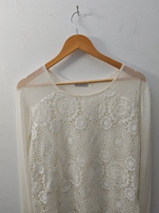 Blusa encaje manga larga talla XL