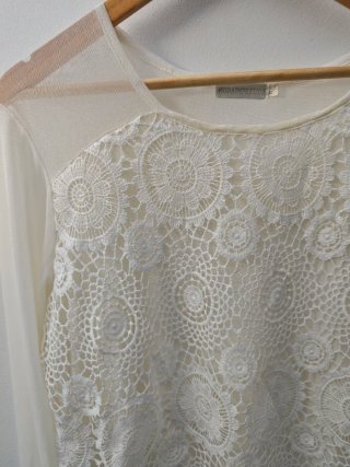 Blusa encaje manga larga talla XL