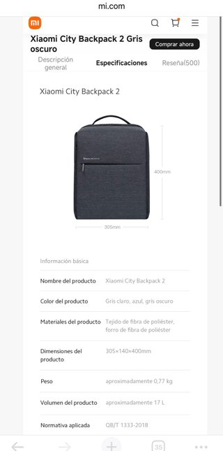 Mochila Xiaomi City Backpack 2 Gris Oscuro