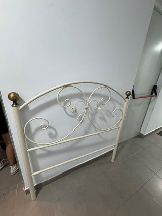 Cabecero retro metal blanco y dorado 105cm  NUEVO