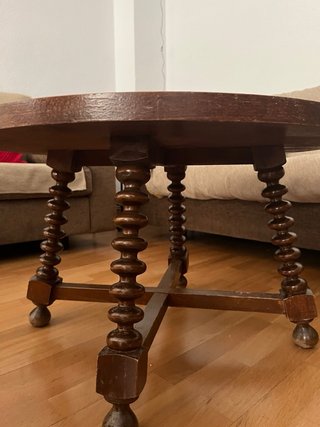 Mesa centro madera maciza estilo castellano