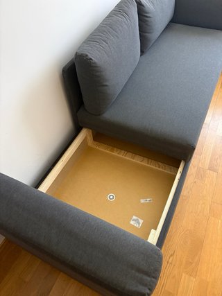 Sofá Cama 2 Plazas Gris Oscuro