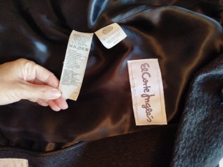 Abrigo Lana Mohair Vintage Negro Woolmark