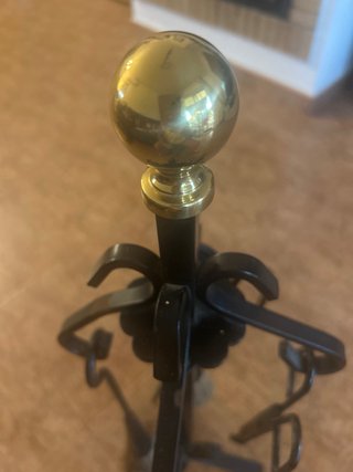 Juego Accesorios Chimenea Metal Negro Dorado