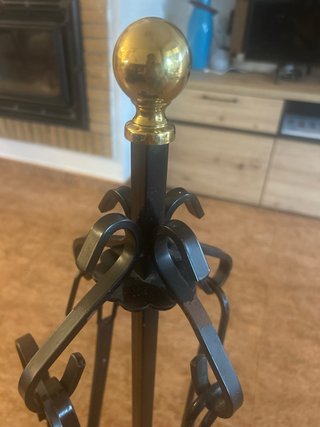 Juego Accesorios Chimenea Metal Negro Dorado