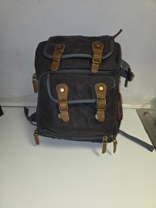 Mochila Fotográfica Marrón y Gris