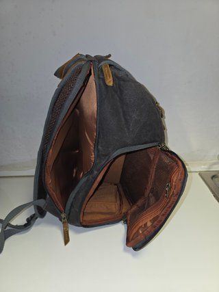Mochila Fotográfica Marrón y Gris