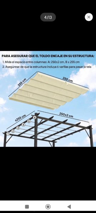 Toldo recambio para cenador 3x3
