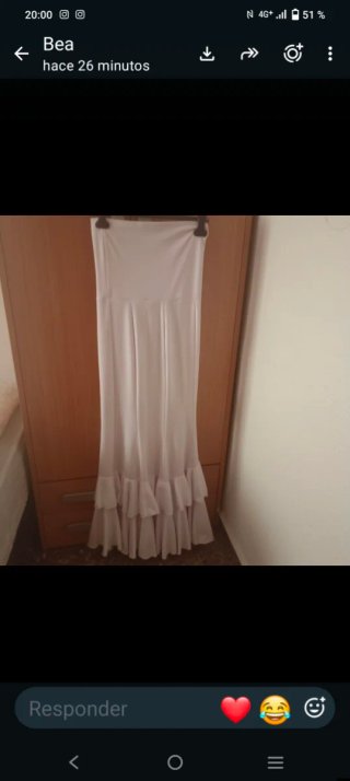 Falda flamenca blanca volantes