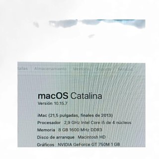 IMAC 21.5 (2013) 2.9 Ghz I5 8GB NVIDIA GT 750M 1GB (A1418) + TECLADO + RATON