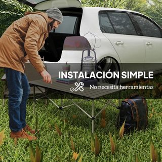 Mesa Camping Plegable Enrollable Caqui