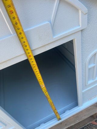 Caseta para perro azul y gris