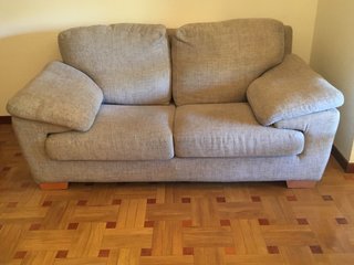 Sofá chenilla beige 2/3 plazas