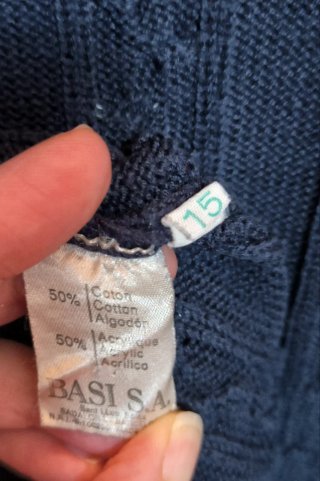 Cárdigan vintage Lacoste de punto trenzado, L/XL