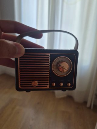 Altavoz Bluetooth Retro Vintage Negro/Dorado