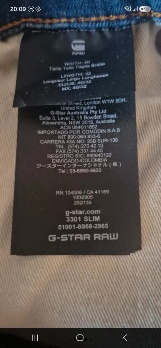 G-Star RAW Jeans Talla W40 L32