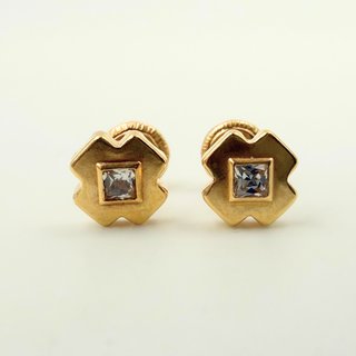 Pendientes con Circonita Oro 18K; 0,73grs.