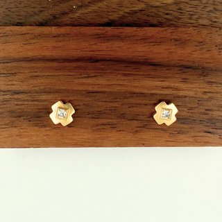 Pendientes con Circonita Oro 18K; 0,73grs.