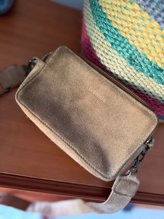 Bolso bandolera Brownie ante beige